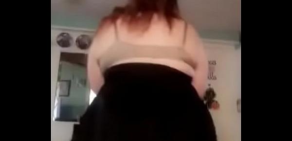  Bbw in skirt bending over flashing monster pussy at you daddy